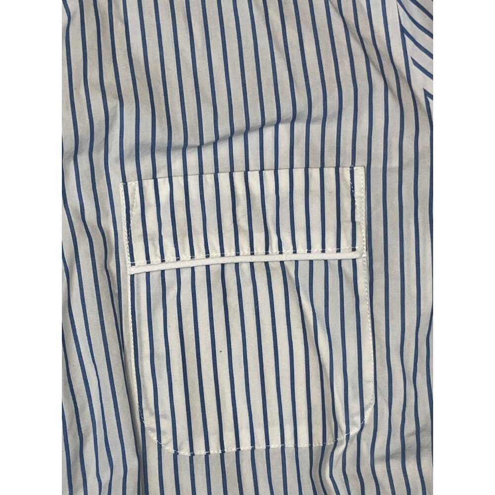 J.Crew Striped Button-Down Pajama Top / Coastal Chic Blouse - Size M - Picture 6 of 7